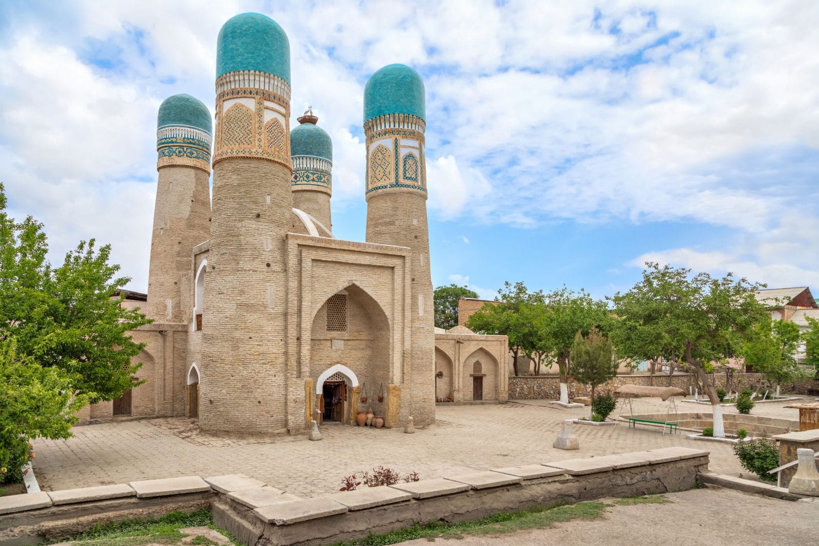 Chor Minor mosque in Bukhara, Uzbekistan