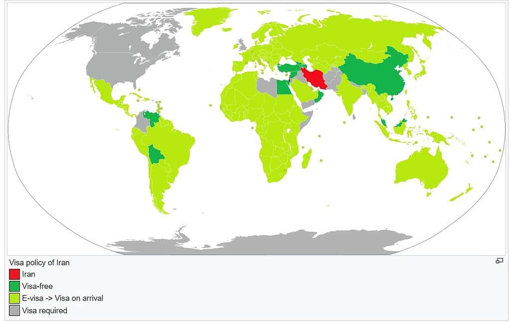 Iran Visa Policy Map Visas Iran Visa Policy Map