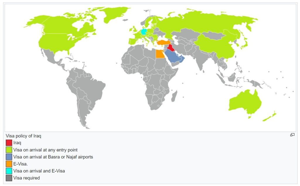 Iraq Visa Policy Map