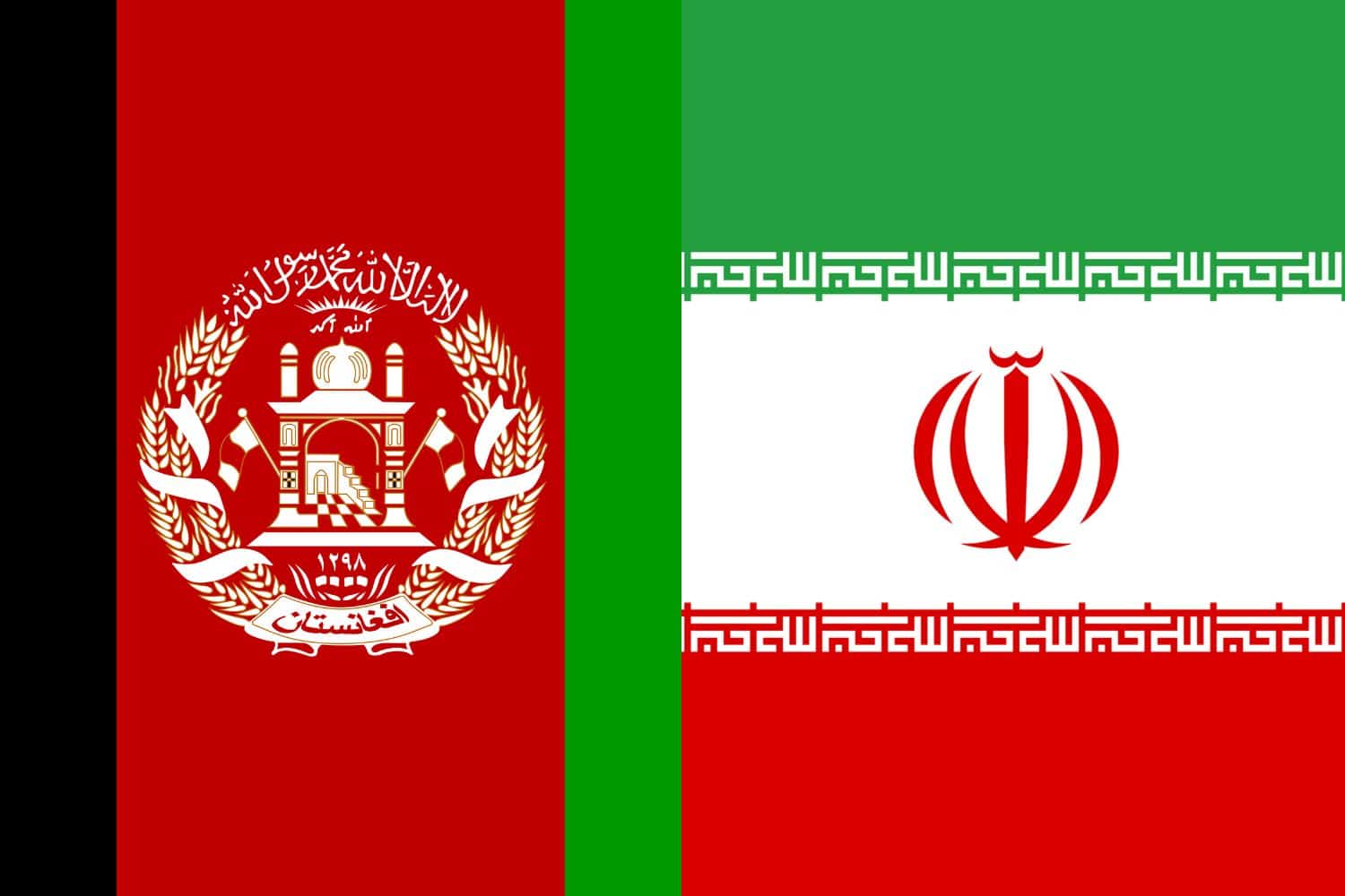 Afghan Flag vs Iranian Flag Afghanistan, Flags Flag of Afghanistan Afghan Flag vs Iranian Flag