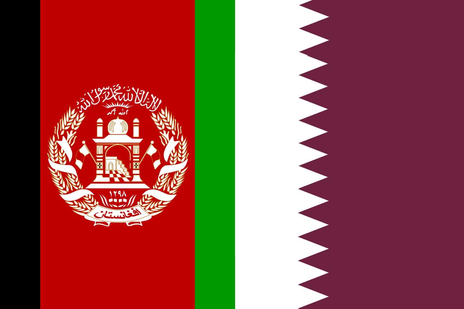 Afghan Flag vs Qatar Flag 1 Afghanistan, Flags Flag of Afghanistan Afghan Flag vs Qatar Flag 1