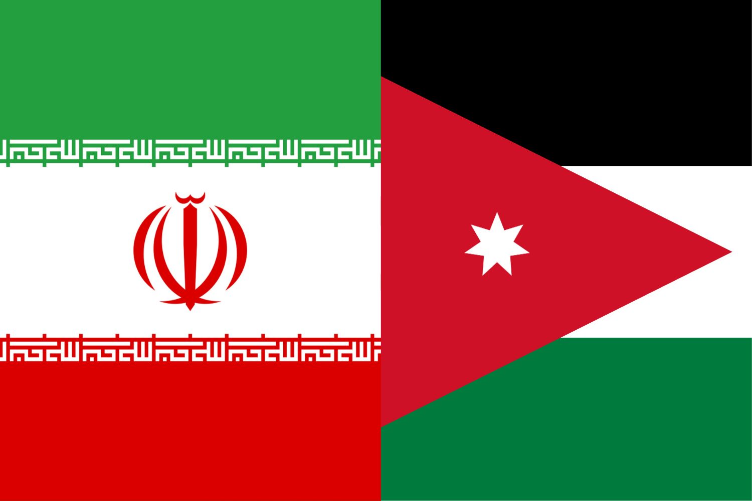 Iranian Flag vs Jordanian Flag Flags Iranian Flag vs Jordanian Flag