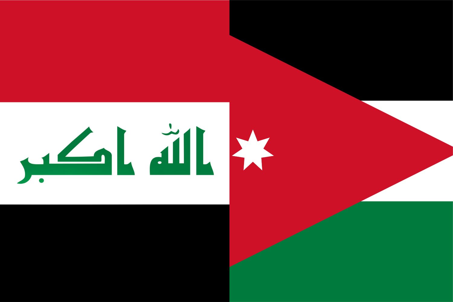 Iraqi Flag vs Jordanian Flag Iraq, Flags Iraqi Flag vs Jordanian Flag