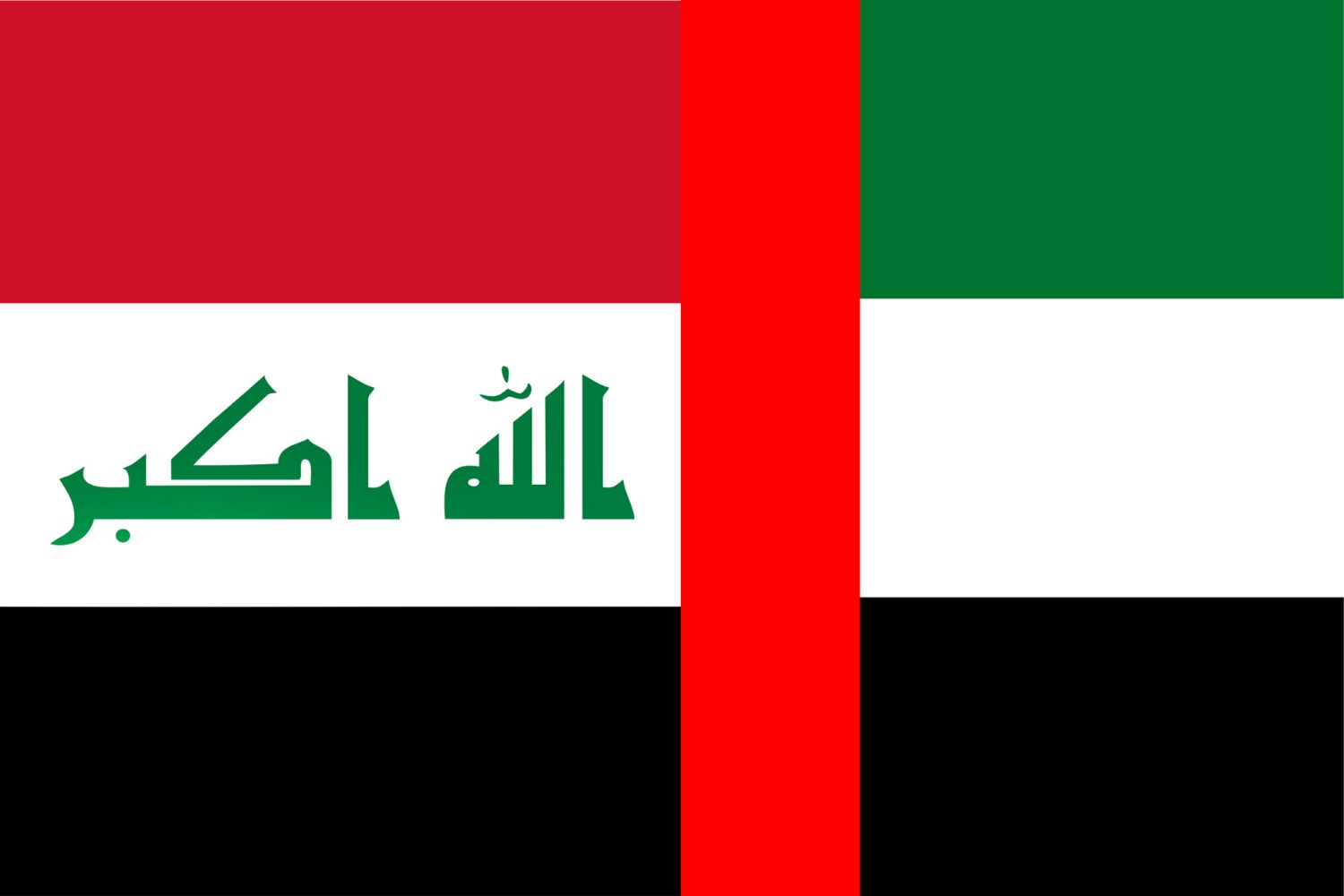 Iraqi Flag vs United Arab Emirates Flag Iraq, Flags Iraqi Flag vs United Arab Emirates Flag