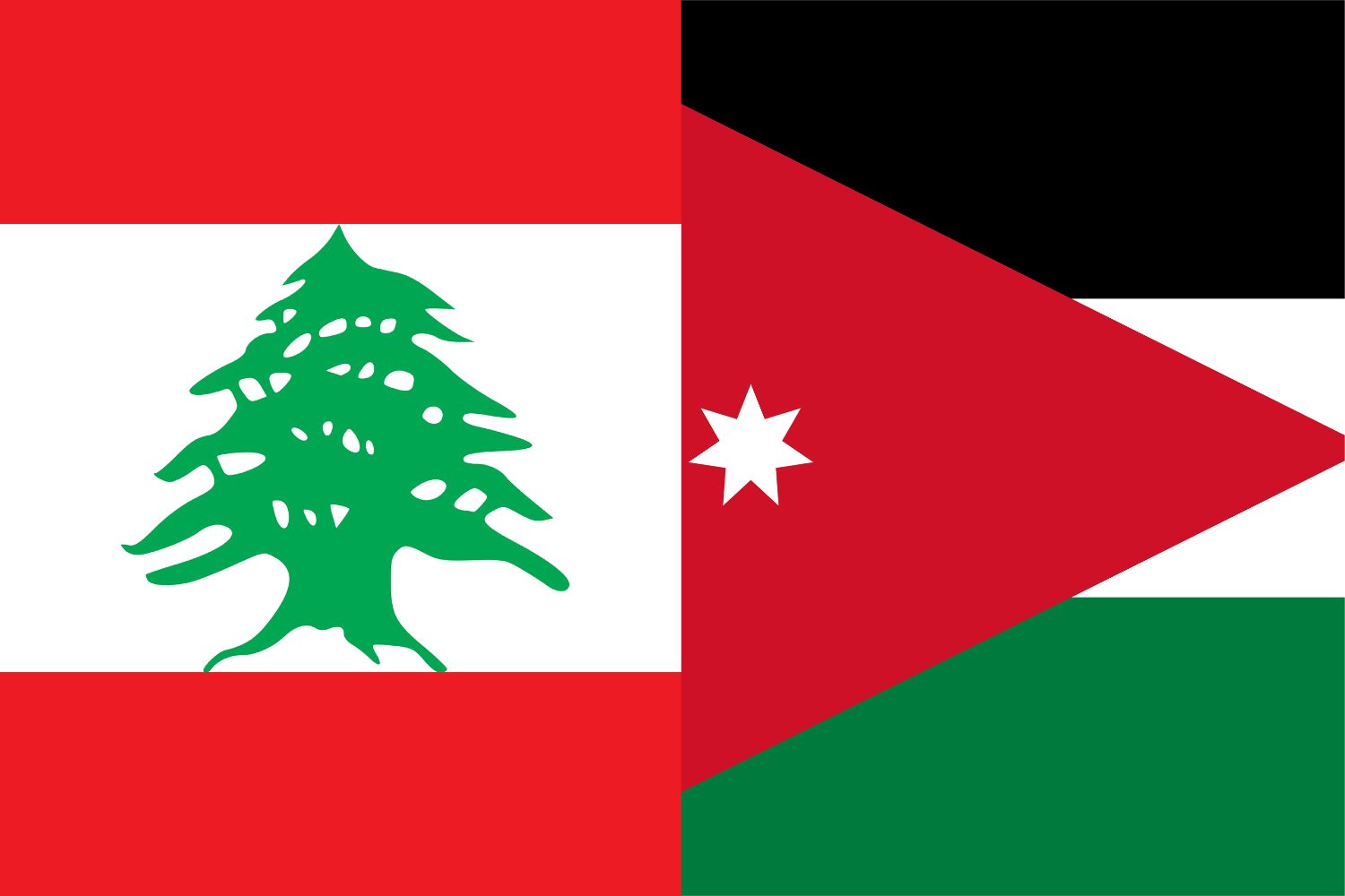 Lebanese Flag vs Jordanian Flag Flags Lebanese Flag vs Jordanian flag