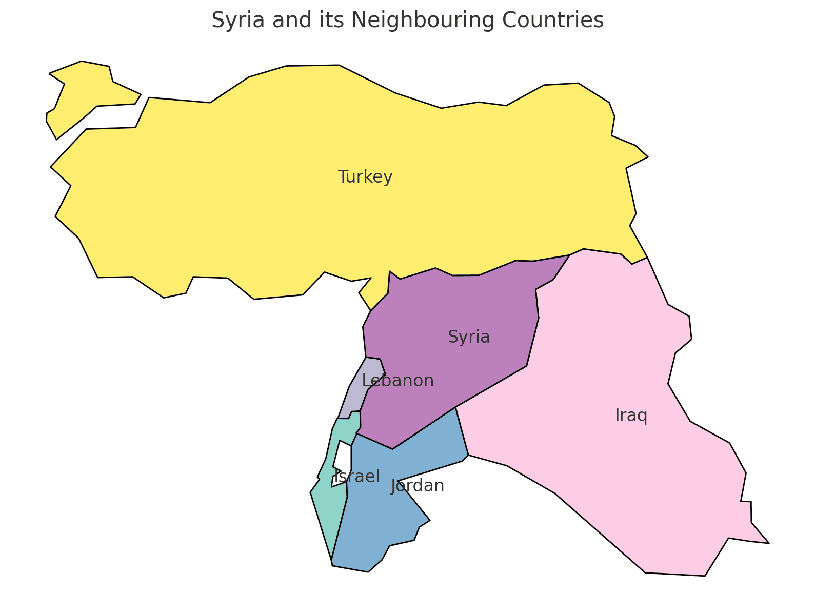Map Borders of Syria Syria, Geography Map with the Borders of Syria