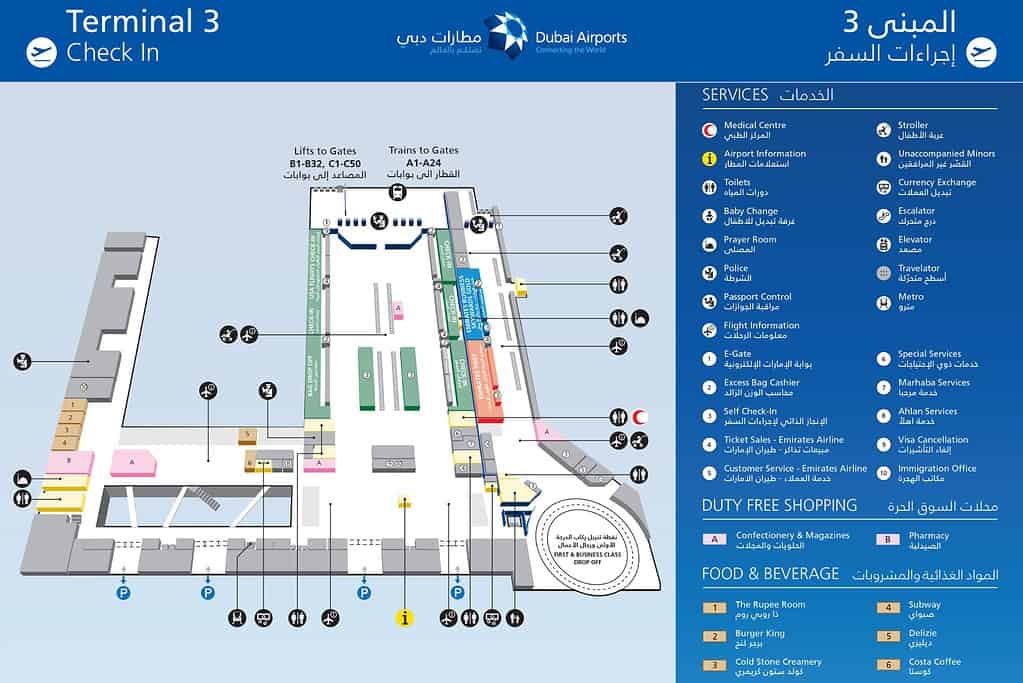 Map Dubai Airport Terminal 3 1 Airports, Travel Map Dubai Airport Terminal 3