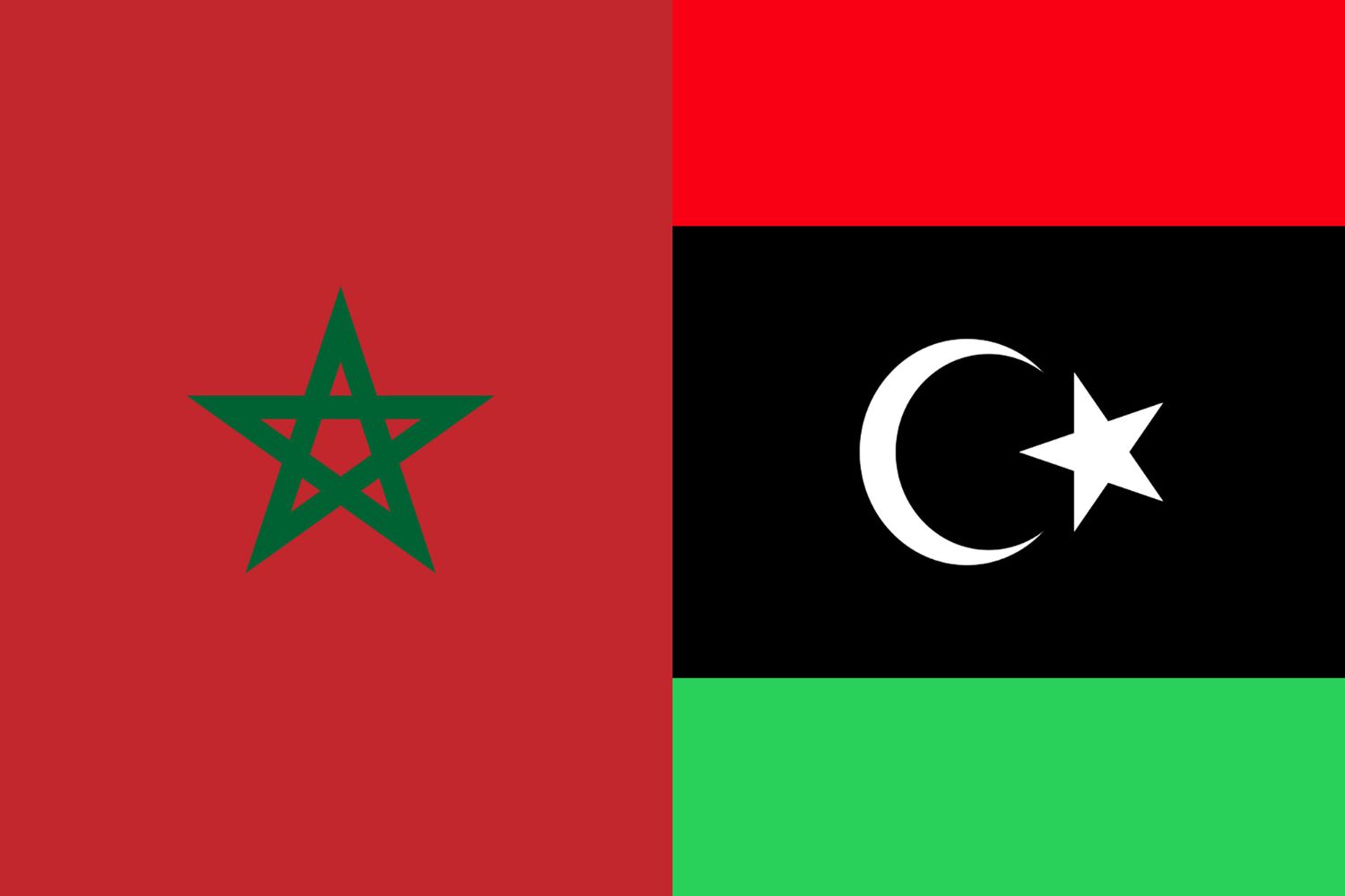 Moroccan Flag vs Libyan Flag Morocco, Flags Flag of Morocco Moroccan Flag vs Libyan Flag