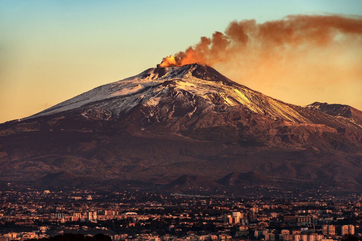 Mount Etna Active Volcano