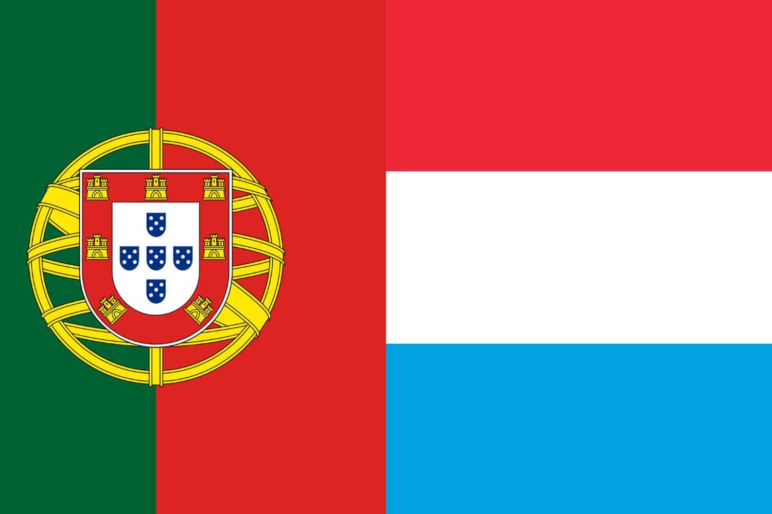 Portuguese Flag vs Luxembourg Flag Flags Flag of Portugal Portuguese Flag vs Luxembourg Flag