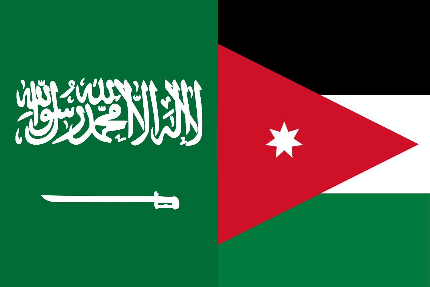 Saudi Arabian Flag vs Jordanian Flag Saudi Arabia, Flags Saudi Arabian Flag vs Jordanian Flag