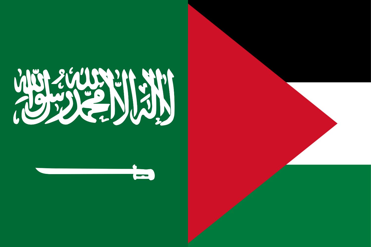 Saudi Arabian Flag vs Palestinian Flag Saudi Arabia, Flags Saudi Arabian Flag vs Palestinian Flag