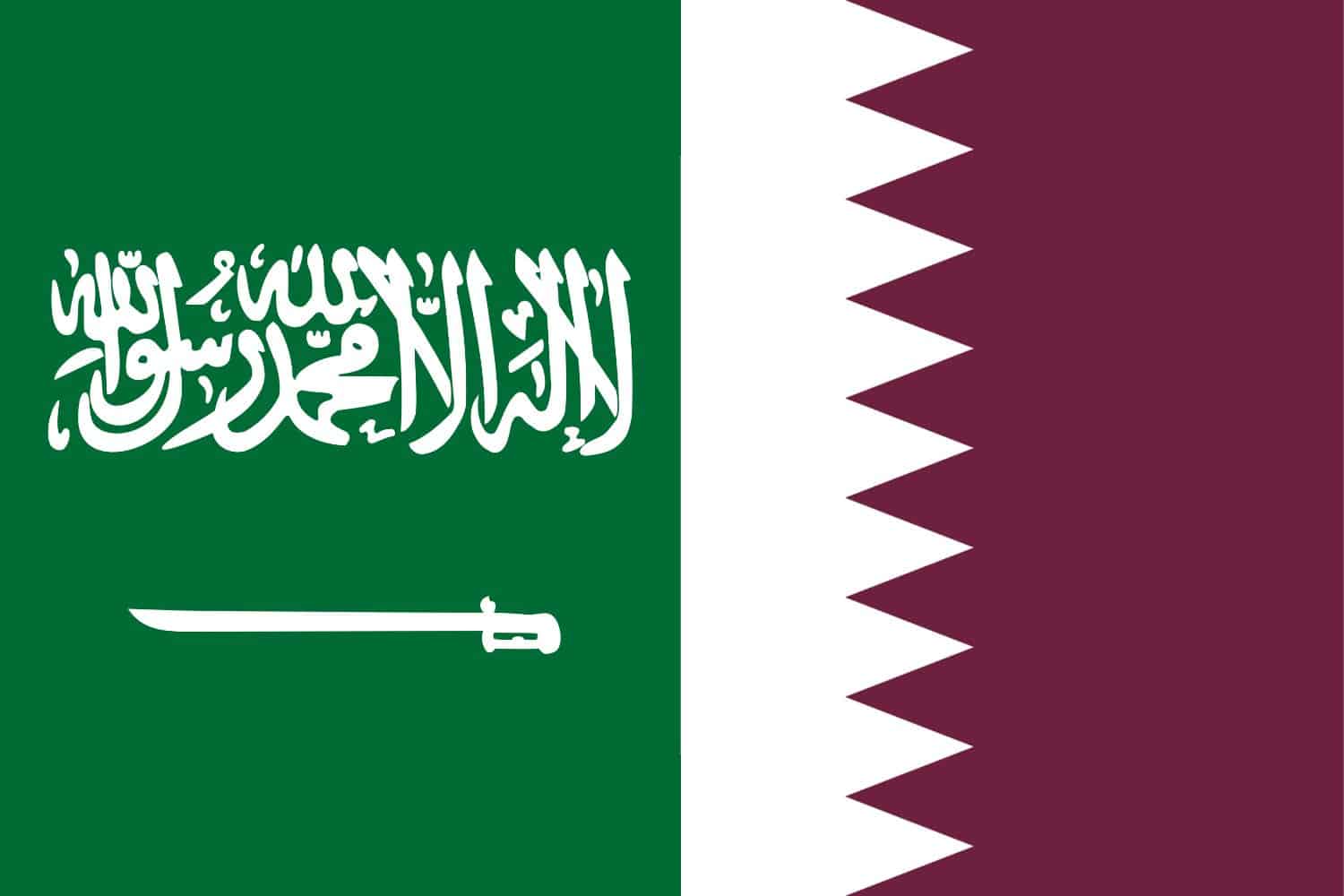 Saudi Arabian Flag vs Qatari Flag Saudi Arabia, Flags Saudi Arabian Flag vs Qatari Flag