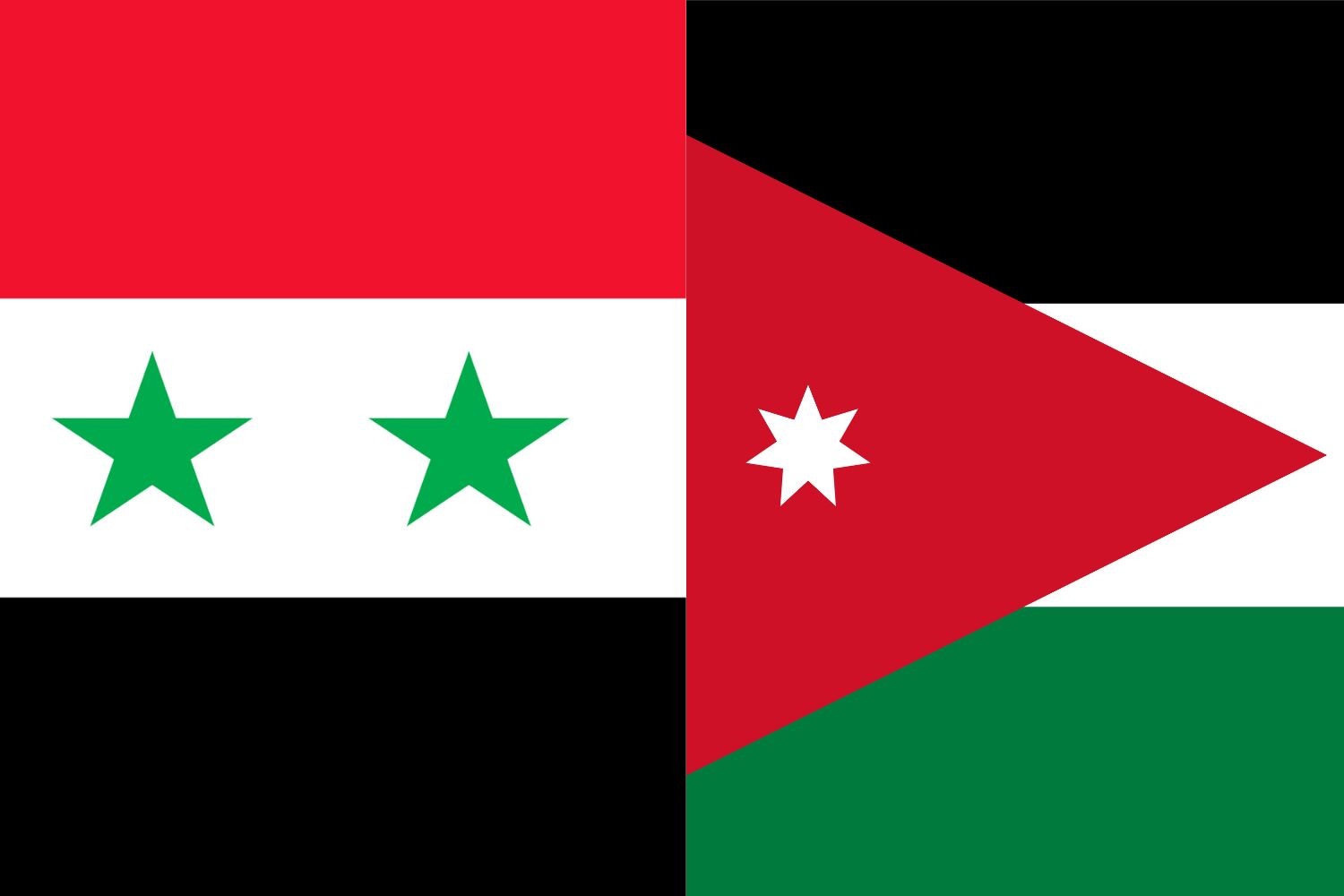 Syrian Flag vs Jordanian Flag 2 Syria, Flags Flag of Syria Syrian Flag vs Jordanian Flag 2