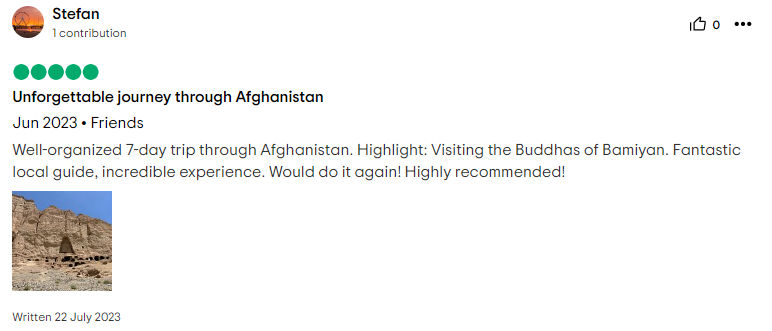 Trip Advisor Afghanistan Review