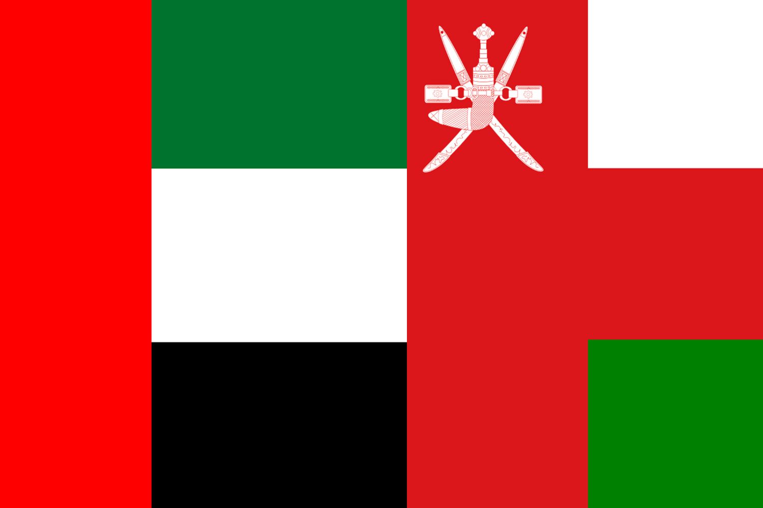 UAE Flag vs Oman Flag Flags Flag of United Arab Emirates UAE Flag vs Oman Flag