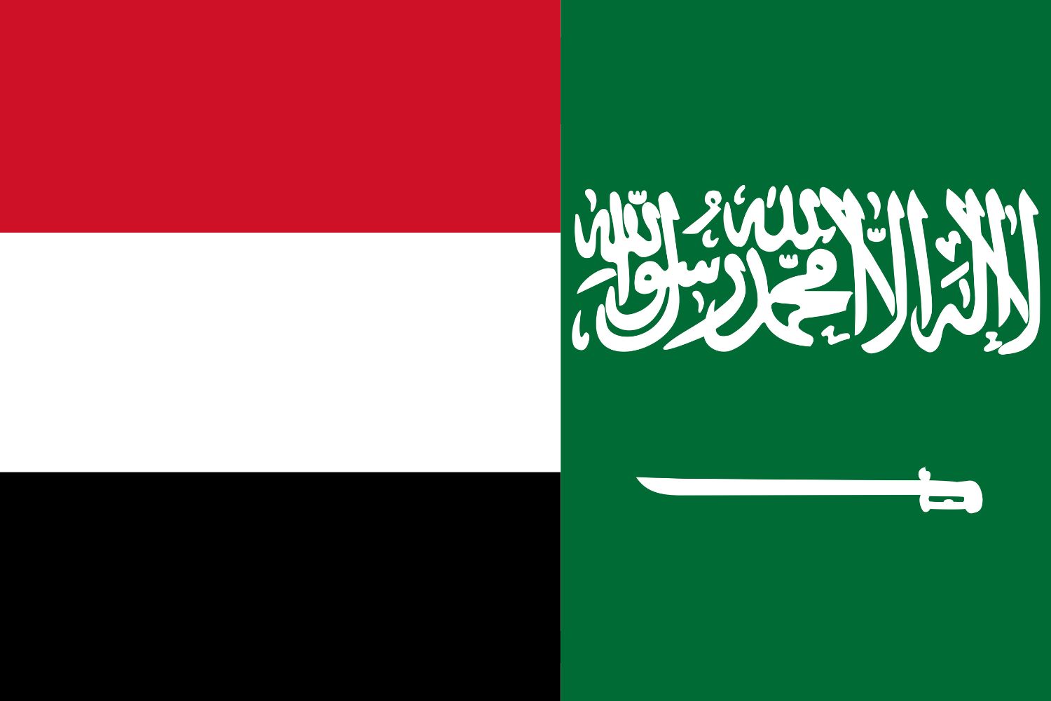 Yemeni Flag vs Saudi Arabian Flag Yemen, Flags Yemeni Flag vs Saudi Arabian Flag