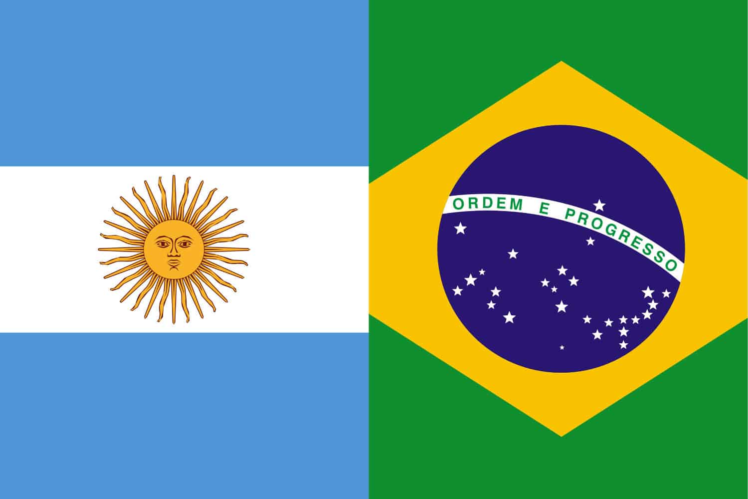 Argentine Flag vs Brazilian Flag Flags Argentine Flag vs Brazilian Flag