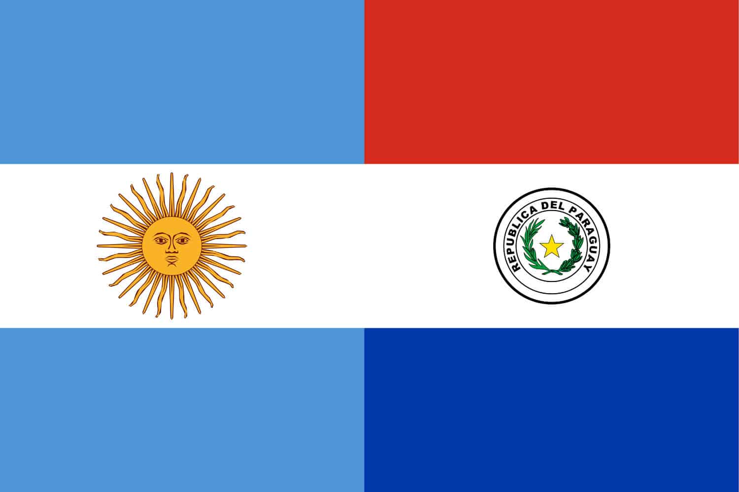 Argentine Flag vs Paraguayan Flag Flags Argentine Flag vs Paraguayan Flag