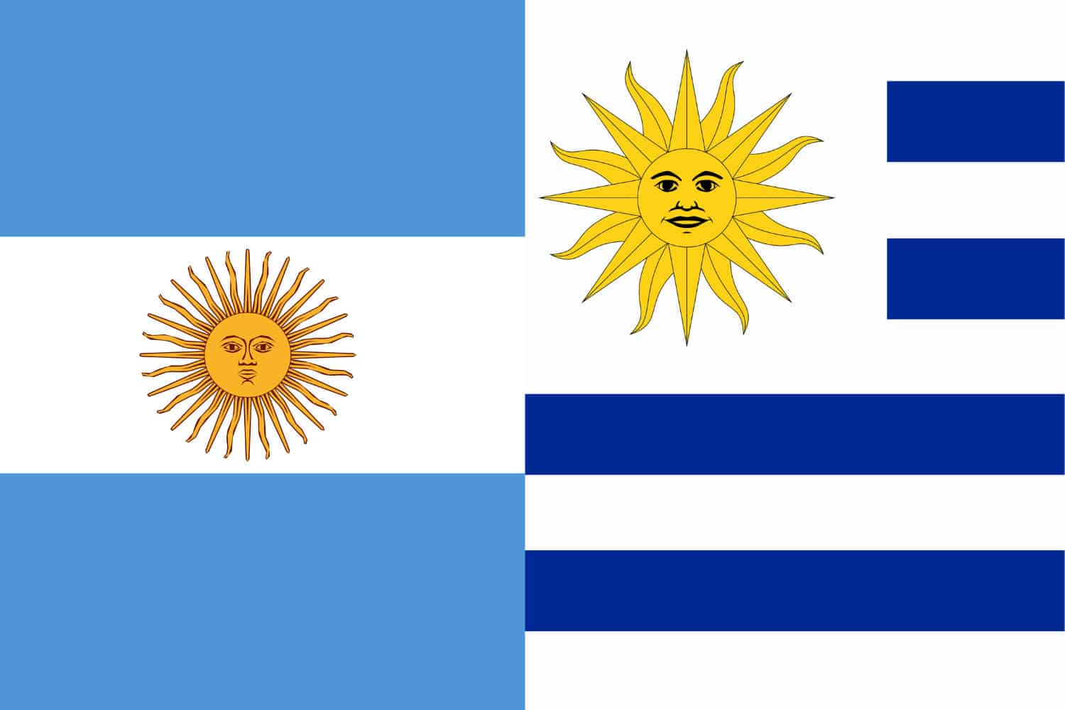 Argentine Flag vs Uruguayan Flag Flags Argentine Flag vs Uruguayan Flag