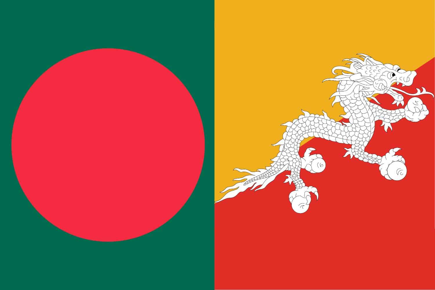 Bangladesh Flag vs Bhutanese Flag Flags Flag of Bangladesh Bangladesh Flag vs Bhutanese Flag