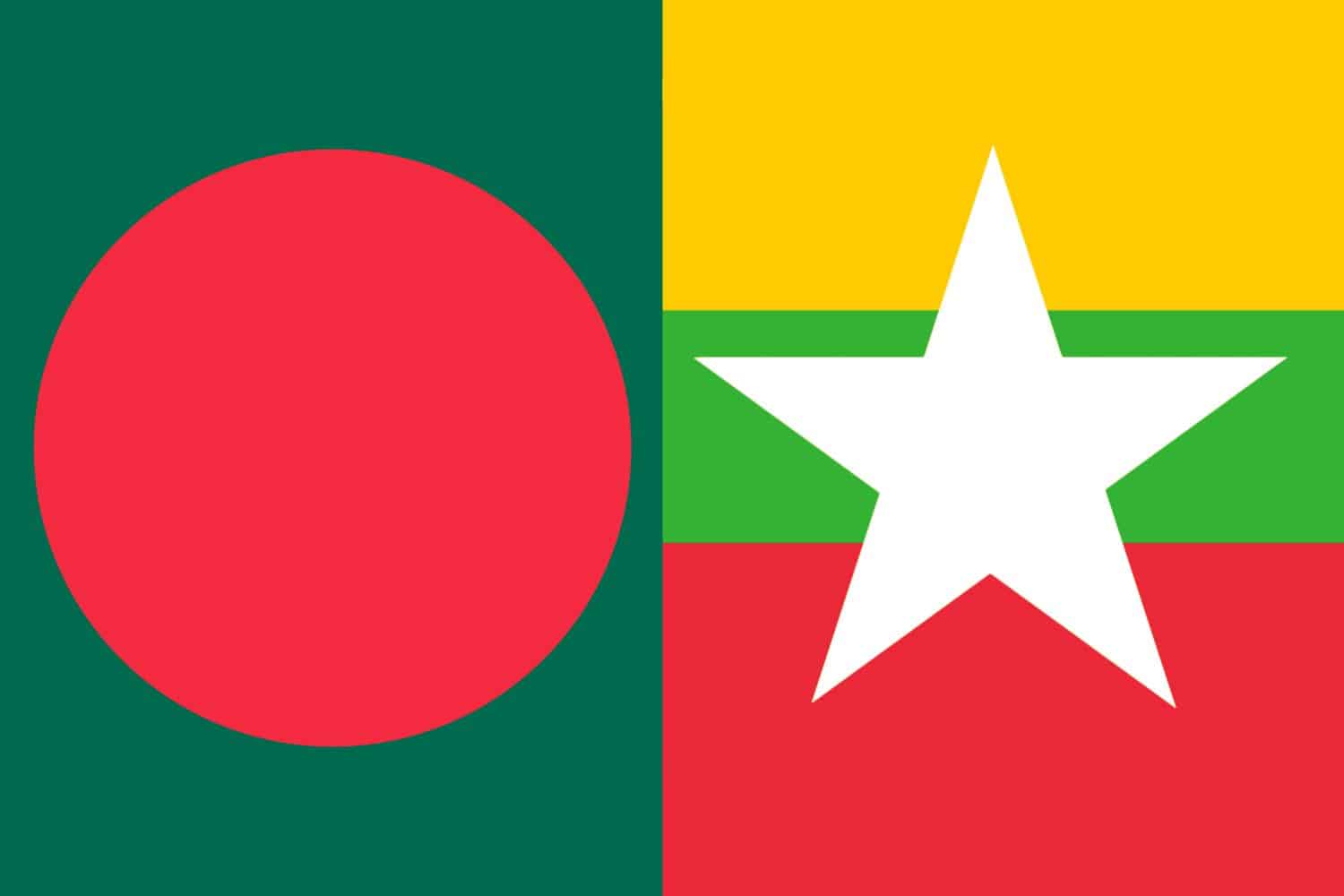 Bangladesh Flag vs Myanmar Burmese Flag Flags Flag of Bangladesh Bangladesh Flag vs Myanmar Burmese Flag