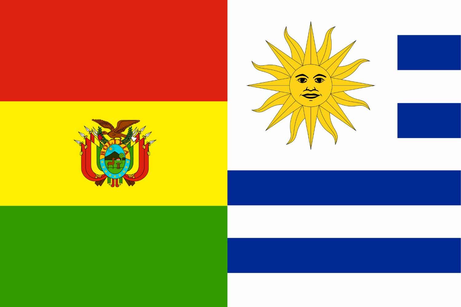 Bolivian Flag vs Uruguayan Flag Flags Flag of Bolivia Bolivian Flag vs Uruguayan Flag