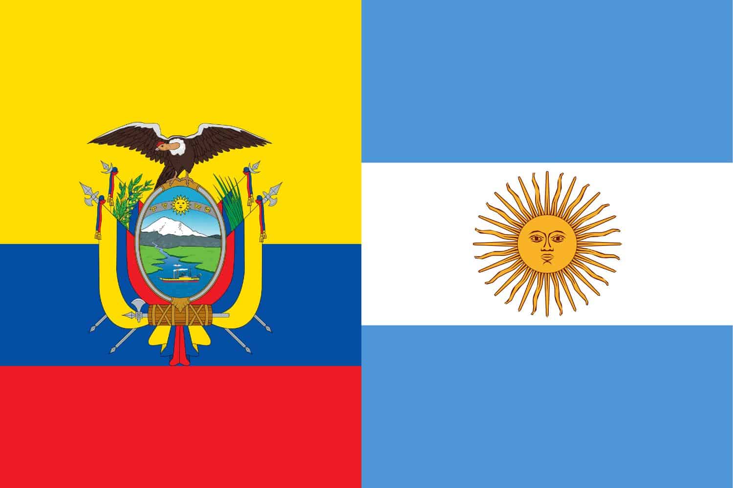 Ecuadorian Flag vs Argentinian Flag Flags Flag of Ecuador Ecuadorian Flag vs Argentinian Flag
