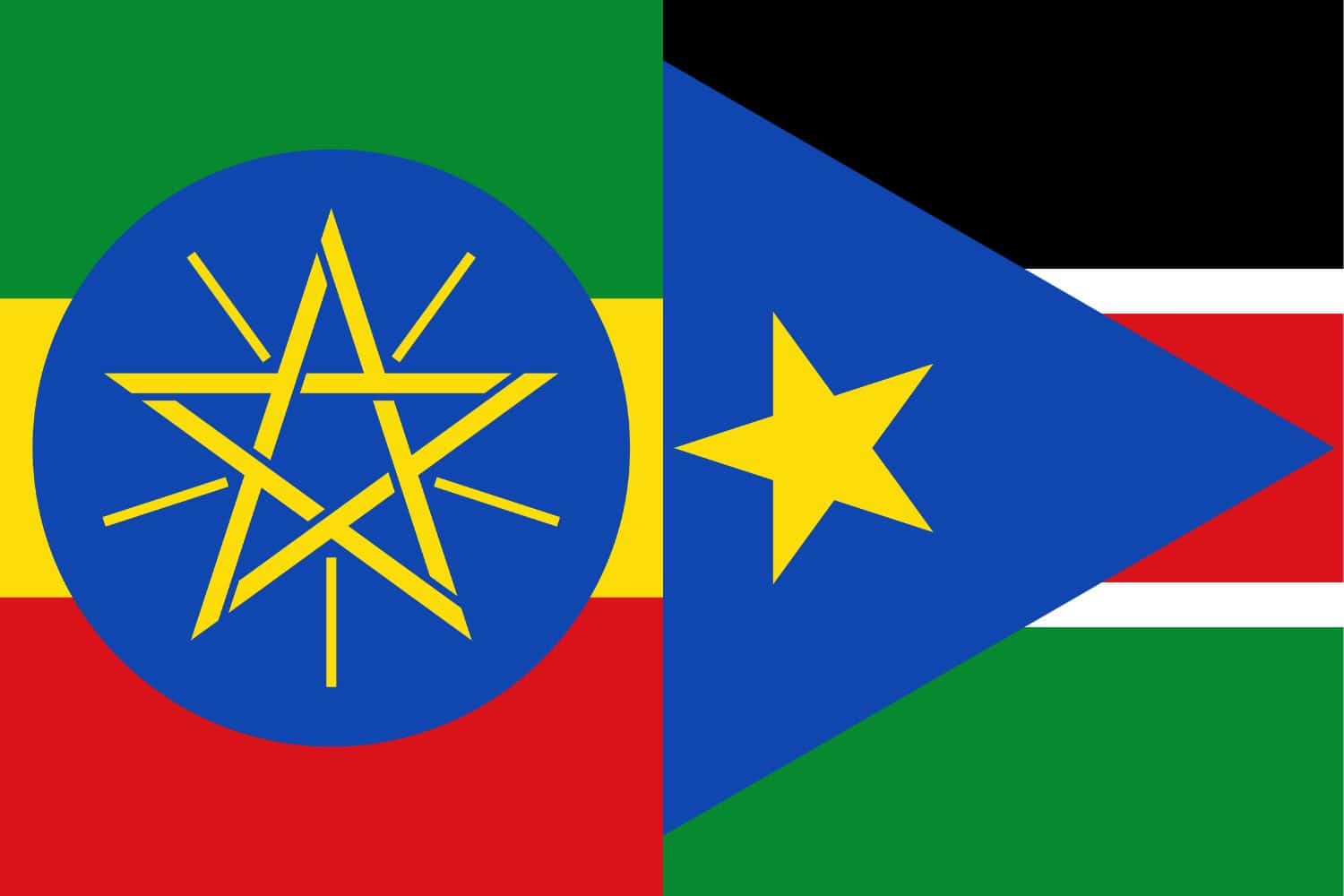 Ethiopian Flag vs South Sudanese Flag Flags Flag of Ethiopia Ethiopian Flag vs South Sudanese Flag