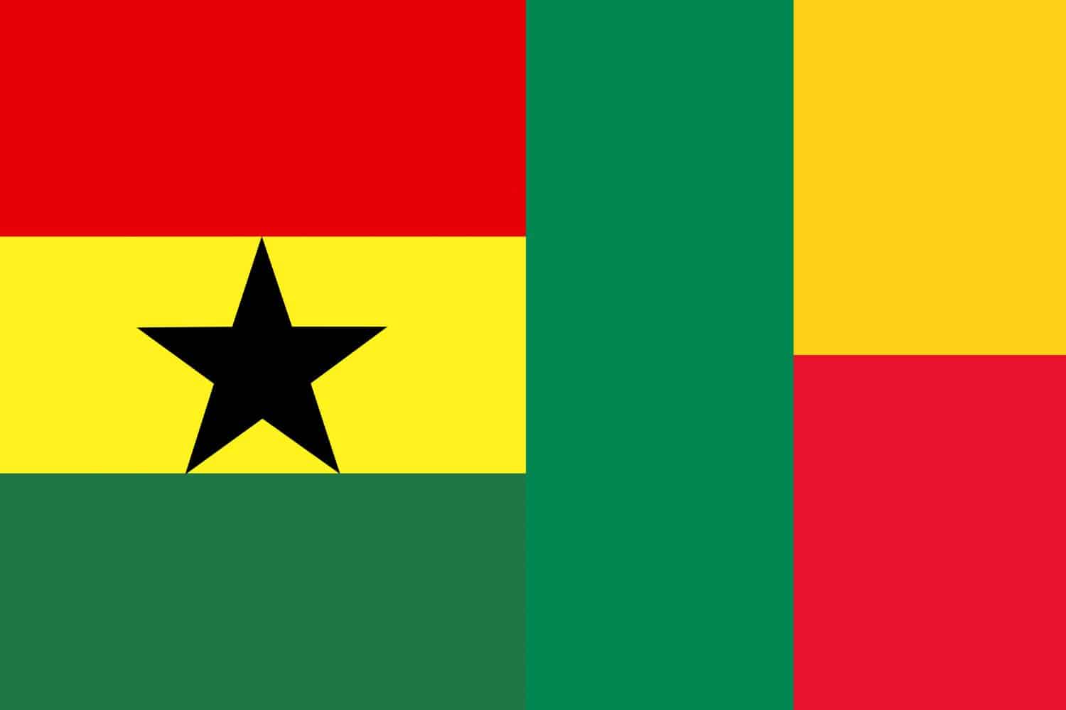 Ghanaian Flag vs Benin Flag Flags Flag of Ghana Ghanaian Flag vs Benin Flag