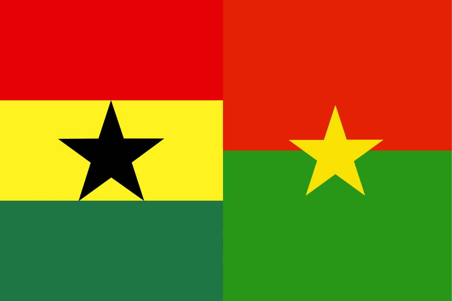 Ghanaian Flag vs Burkina Faso Flag Flags Flag of Ghana Ghanaian Flag vs Burkina Faso Flag