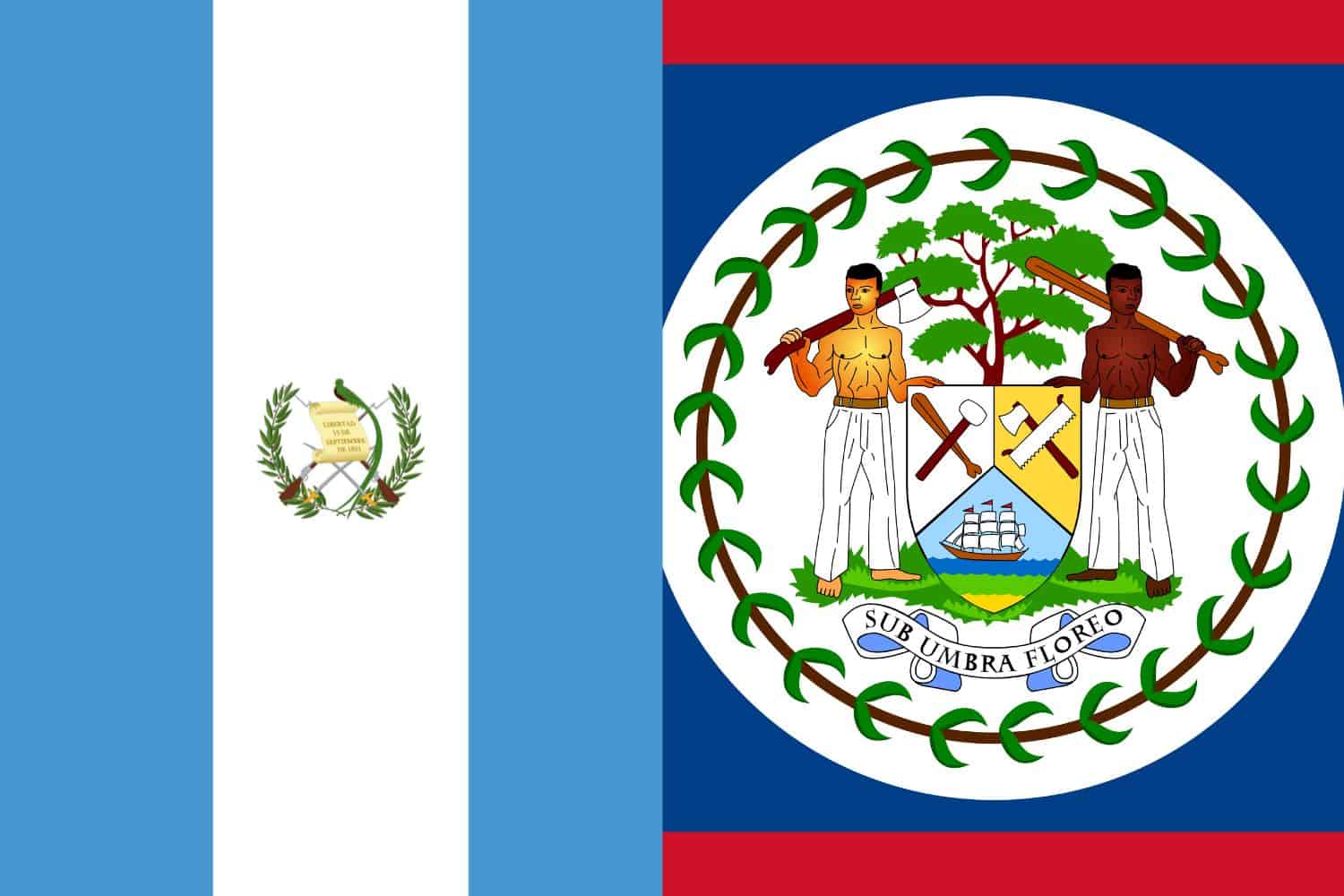 Guatemalan Flag vs Belizean Flag Flags Flag of Guatemala Guatemalan Flag vs Belizean Flag
