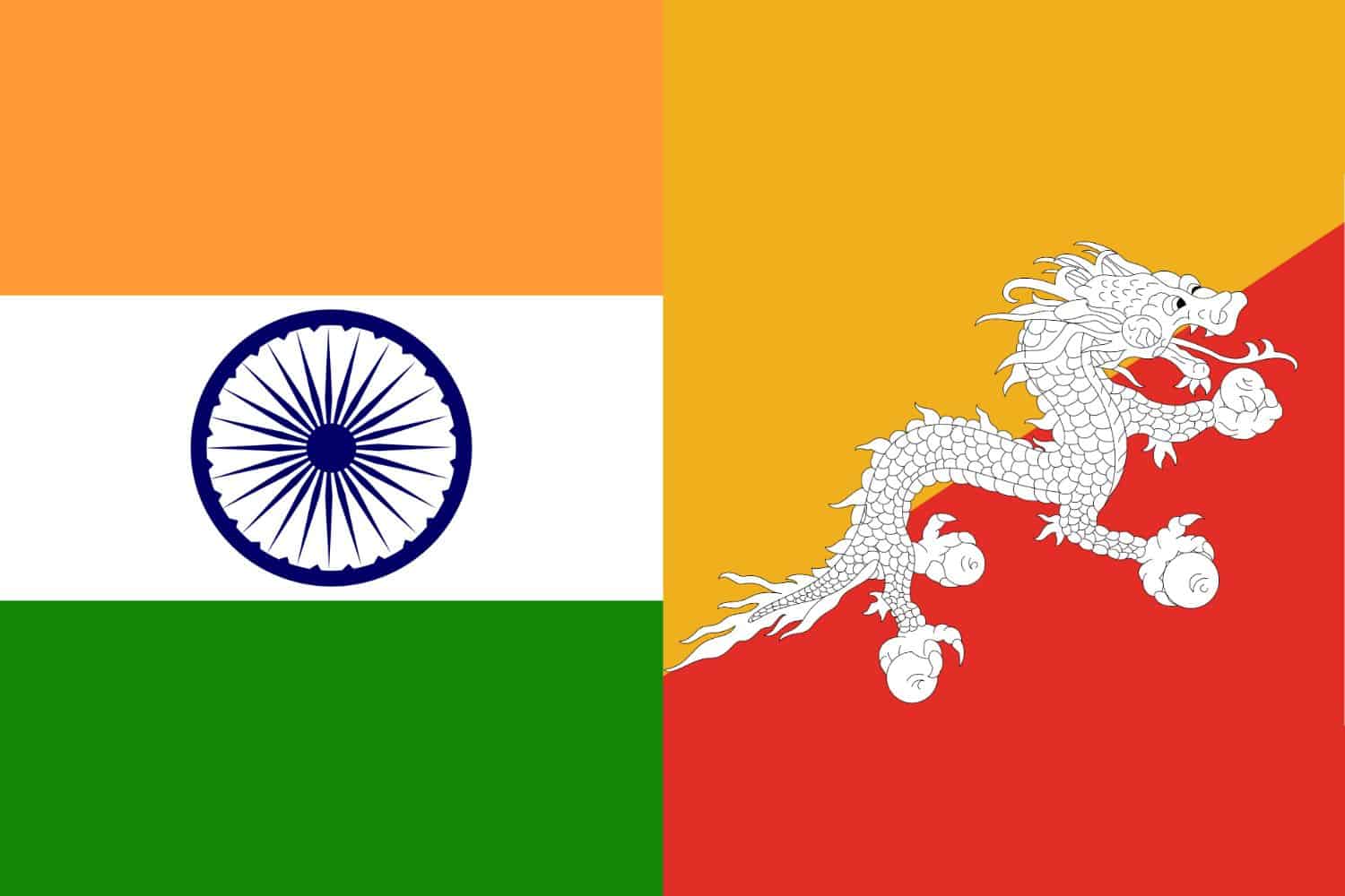Indian Flag vs Bhutanese Flag Flags Flag of India Indian Flag vs Bhutanese Flag