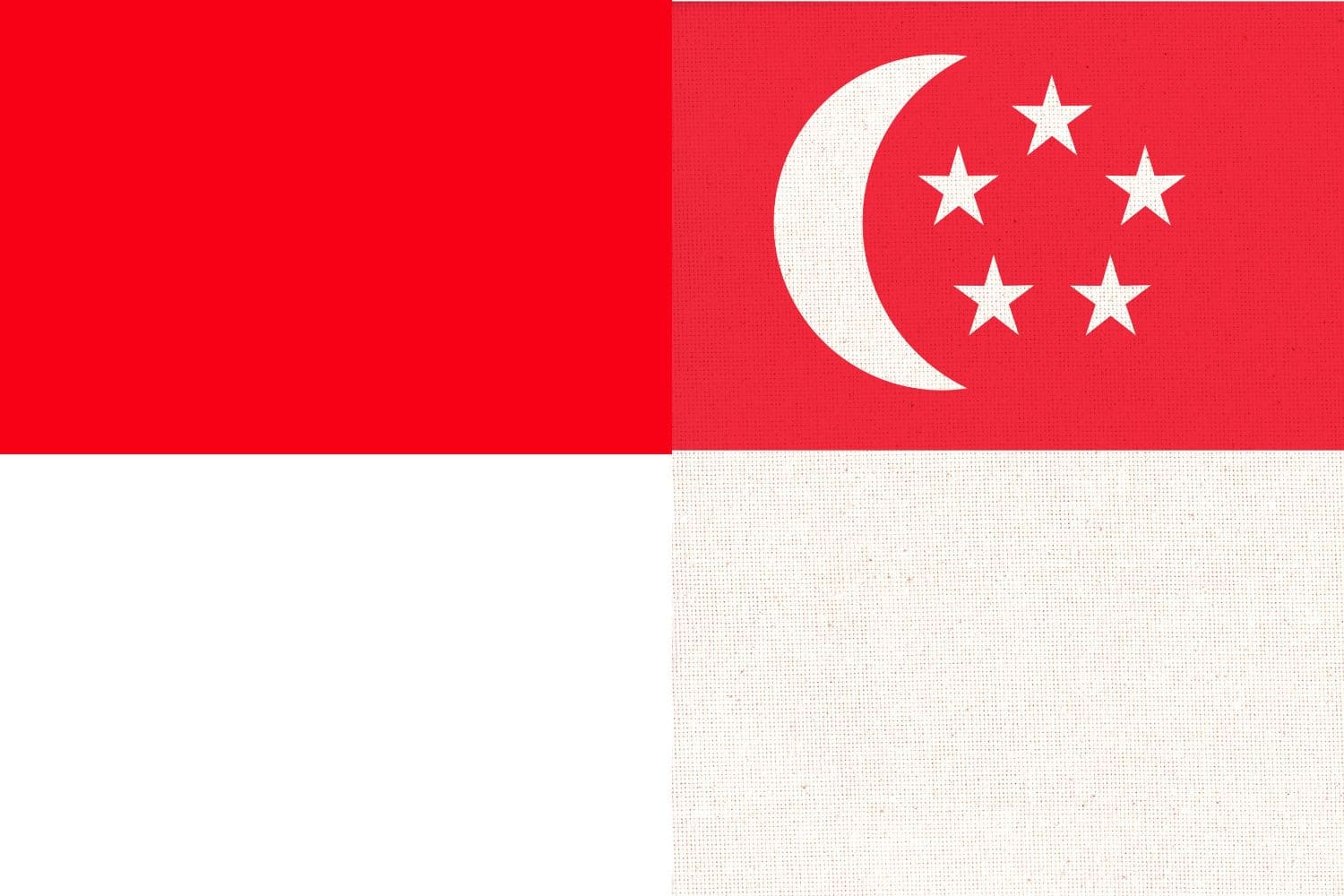 Indonesian Flag vs Singaporean Flag Flags Flag of Indonesia Indonesian Flag vs Singaporean Flag
