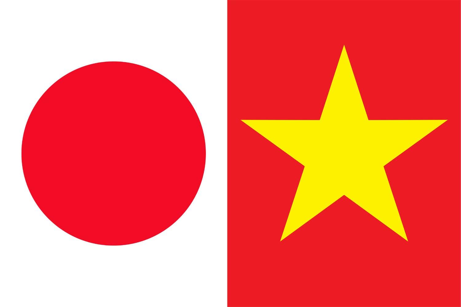 Japanese Flag vs Vietnamese Flag Flags Flag of Japan Japanese Flag vs Vietnamese Flag