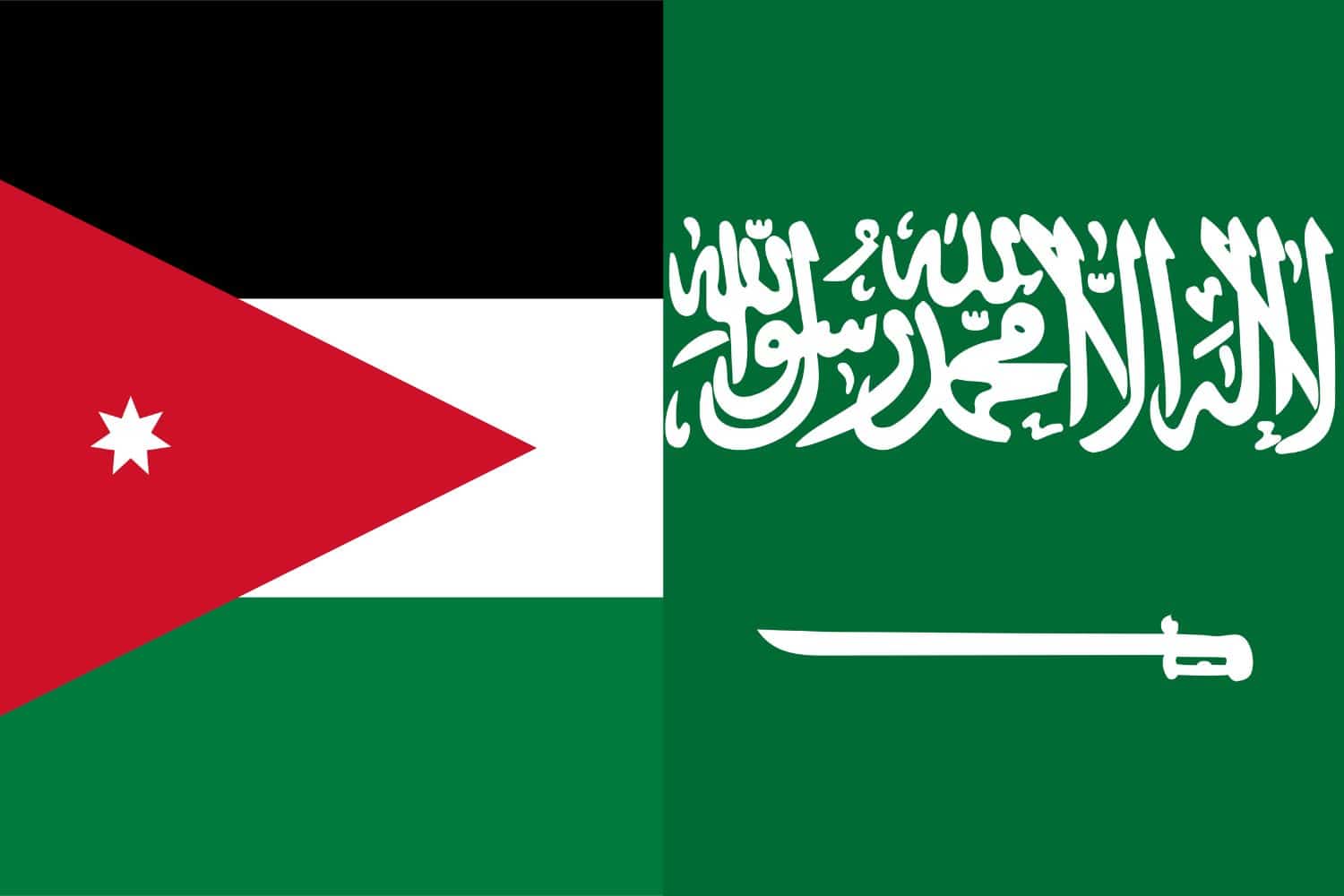 Jordanian Flag vs Saudi Arabian Flag Jordan, Flags Flag of Jordan Jordanian Flag vs Saudi Arabian Flag