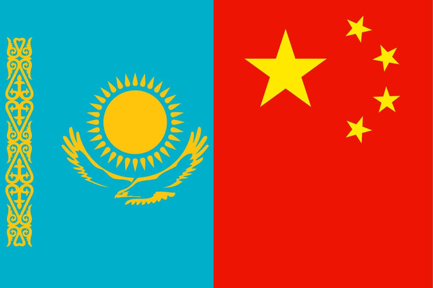 Kazakh Flag vs Chinese Flag Flags Flag of Kazakhstan Kazakh Flag vs Chinese Flag