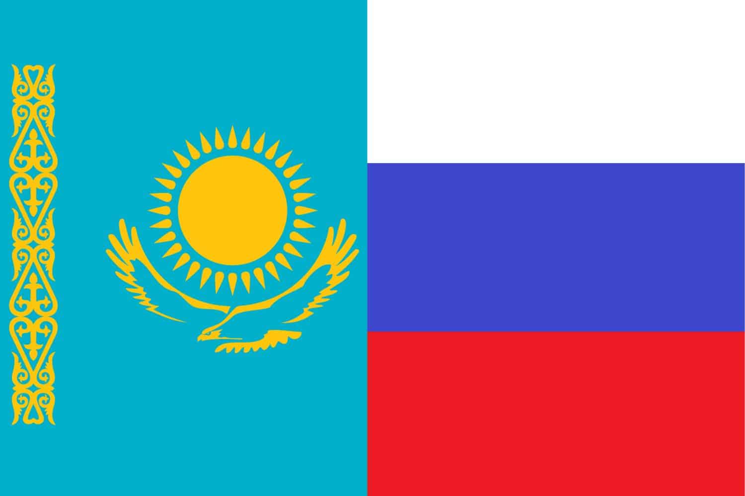 Kazakh Flag vs Russian Flag Flags Flag of Kazakhstan Kazakh Flag vs Russian Flag
