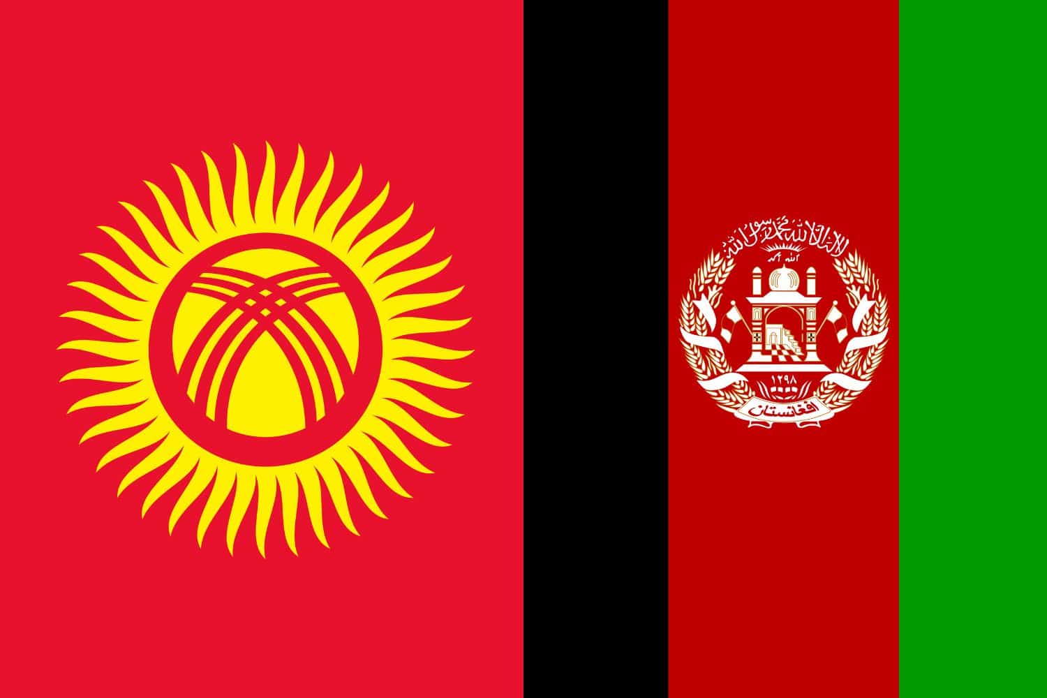 Kyrgyzstani Flag vs Afghan Flag Flags Flag of Kyrgyzstan Kyrgyzstani Flag vs Afghan Flag