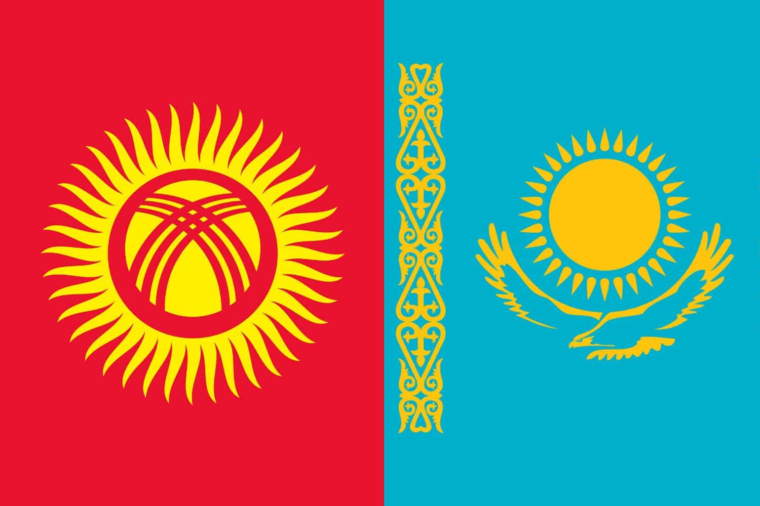 Kyrgyzstani Flag vs Kazakh Flag Flags Flag of Kyrgyzstan Kyrgyzstani Flag vs Kazakh Flag