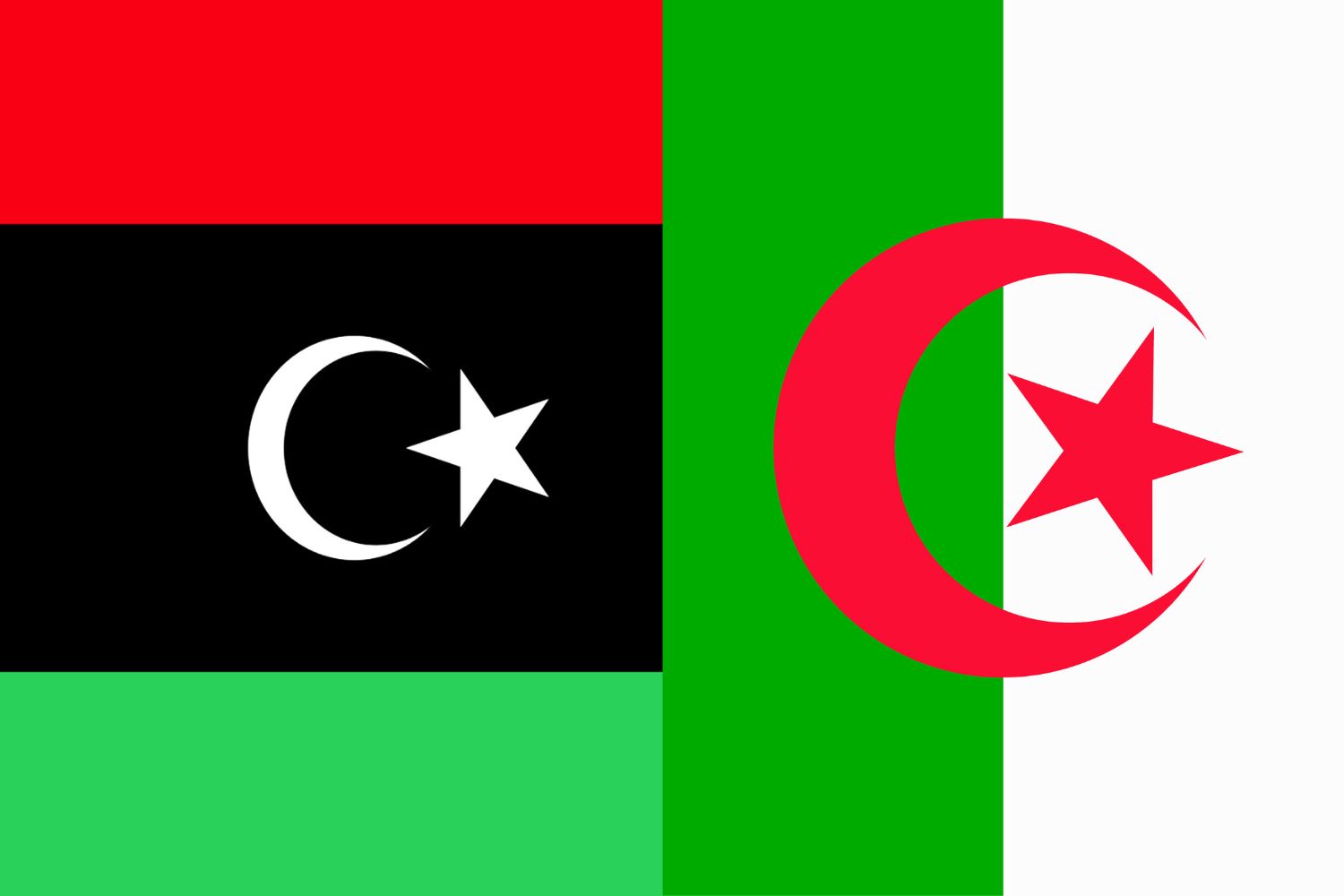 Libyan Flag vs Algerian Flag Flags Flag of Libya Libyan Flag vs Algerian Flag