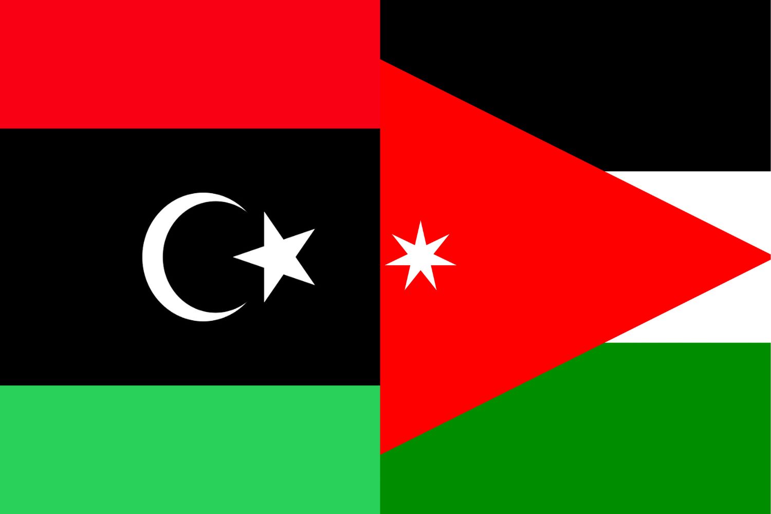 Libyan Flag vs Jordanian Flag Flags Flag of Libya Libyan Flag vs Jordanian Flag