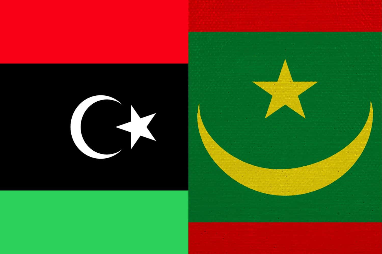 Libyan Flag vs Mauritanian Flag Flags Flag of Libya Libyan Flag vs Mauritanian Flag