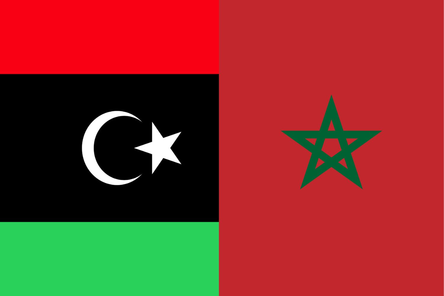 Libyan Flag vs Moroccan Flag Flags Flag of Libya Libyan Flag vs Moroccan Flag