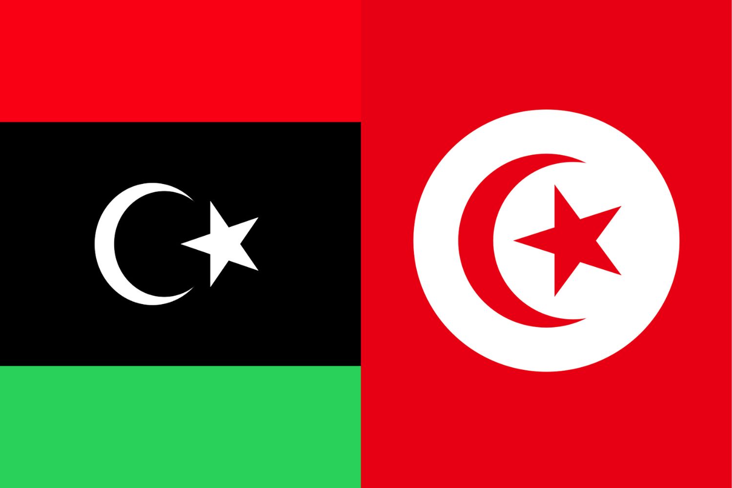 Libyan Flag vs Tunisian Flag Flags Flag of Libya Libyan Flag vs Tunisian Flag