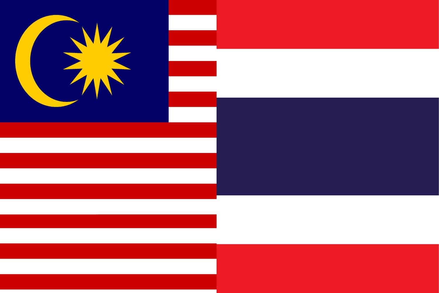 Malaysian Flag vs Thai Flag Flags Flag of Malaysia Malaysian Flag vs Thai Flag