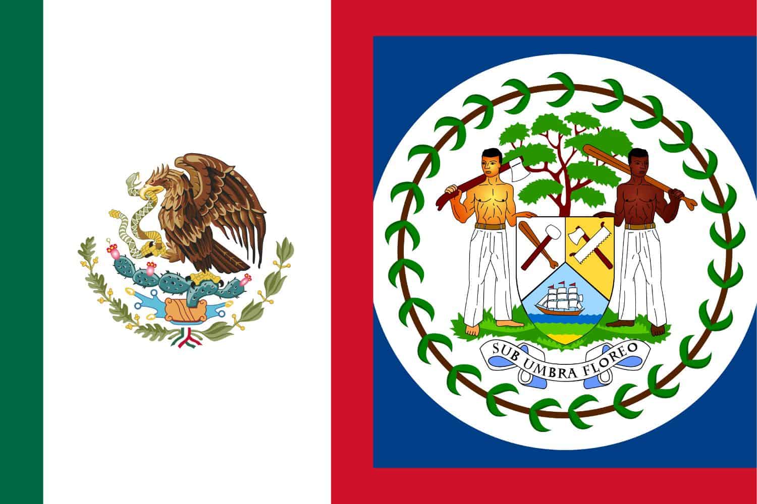 Mexican Flag vs Belizean Flag Flags Flag of Mexico Mexican Flag vs Belizean Flag