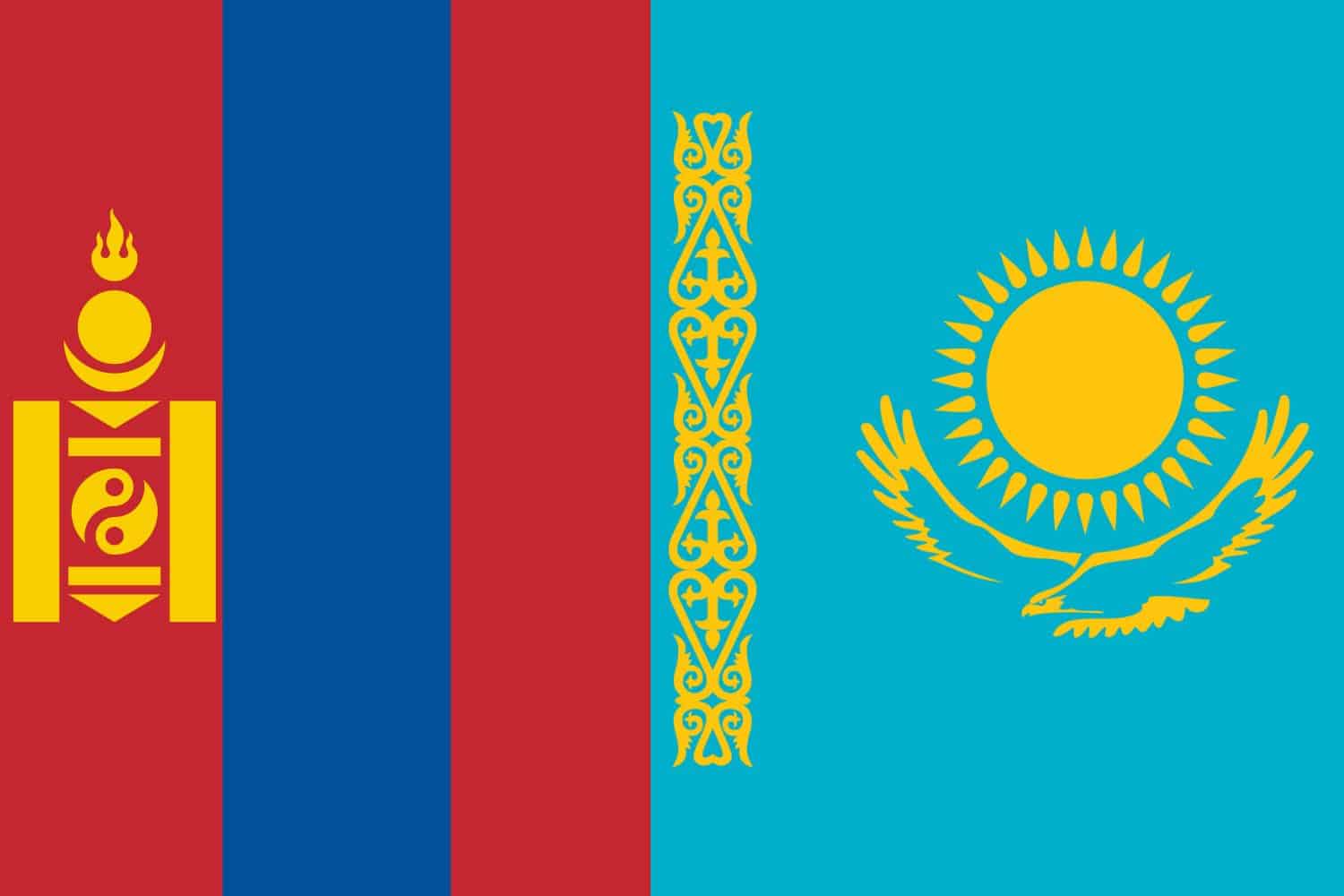 Mongolian Flag vs Kazakh Flag 1 Flags Flag of Mongolia Mongolian Flag vs Kazakh Flag 1