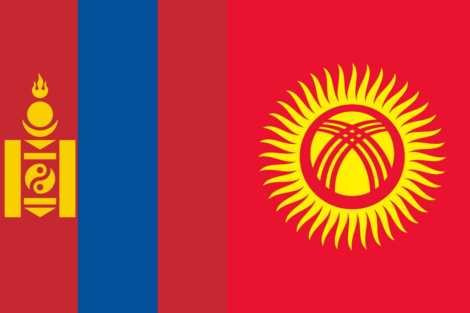 Mongolian Flag vs Kyrgyz Flag 1 Flags Flag of Mongolia Mongolian Flag vs Kyrgyz Flag 1