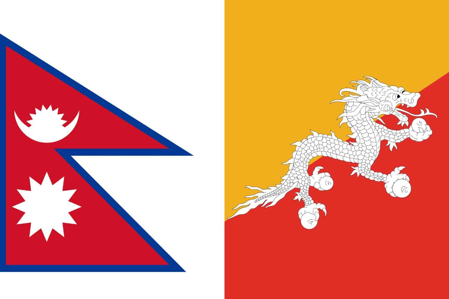 Nepali Flag vs Bhutanese Flag 1 Flags Flag of Nepal Nepali Flag vs Bhutanese Flag 1